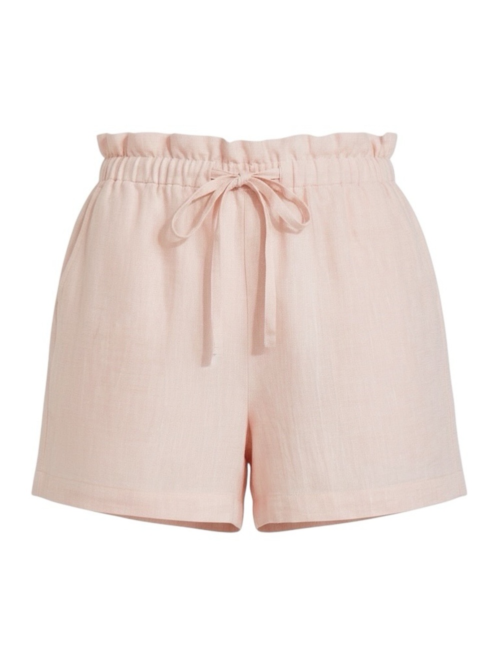 Haven Well Within Linen Paperbag Waist Shorts Peach Pink Large NWT